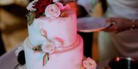 A Wedding Cake With A Knife